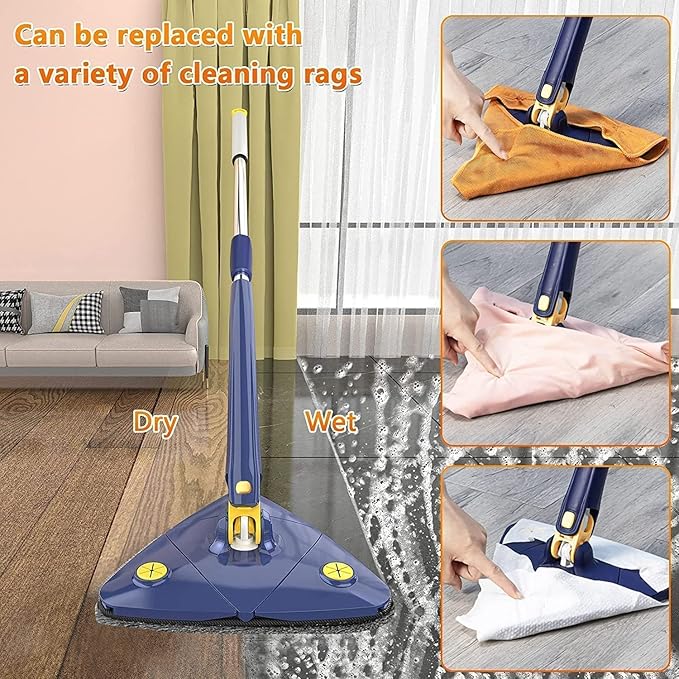 Blue Squeezing Triangle Cleaning Mop